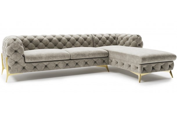 Narożnik czteroosobowy pikowany glamour Chesterfield TEO HIGH 2+OT
