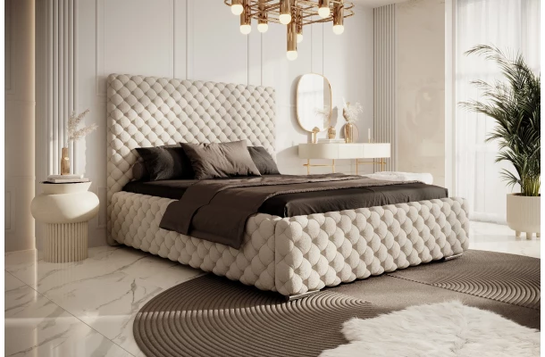 Łóżko tapicerowane  glamour extra MALMO