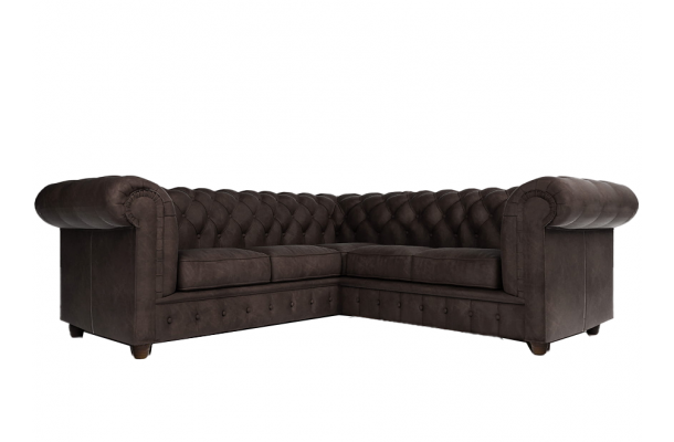 Narożnik pięcioosobowy z funkcją spania pikowany Chesterfield SOLARIS 2+E+2