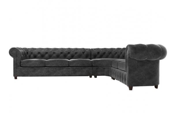 Narożnik sześcioosobowy z funkcją spania pikowany Chesterfield SOLARIS 3+E+2