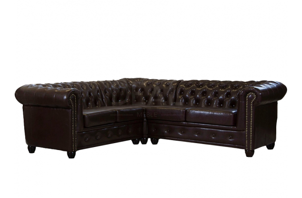 Narożnik pięcioosobowy pikowany Chesterfield FELIX 2+E+2