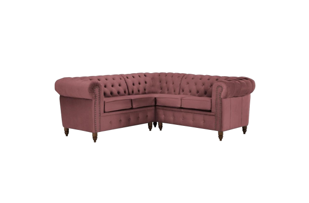 Narożnik pięcioosobowy z funkcją spania pikowany Chesterfield VINCENT