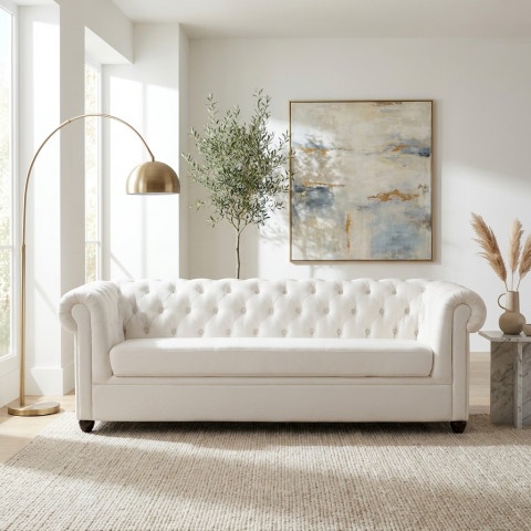 Sofa trzyosobowa z funkcją spania pikowana Chesterfield SYDNEY