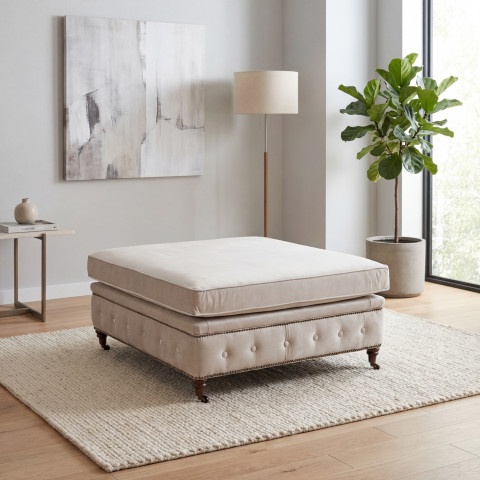 Puf pikowany glamour 100x100 VINCENT