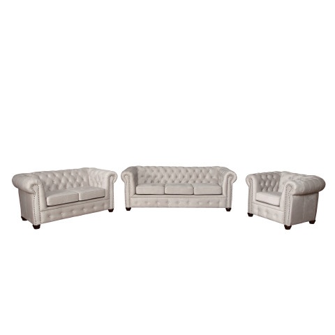 Zestaw mebli pikowanych glamour 3+2+1 VINCENT