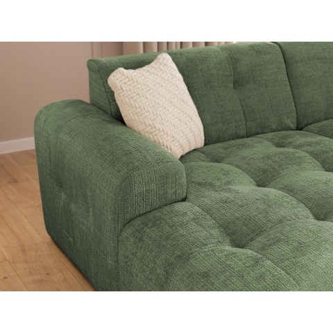 Nowoczesny narożnik Imperial zielona tkanina - pikowana sofa narożna