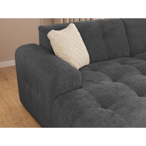 Narożnik Imperial L-kształtny ciemnoszary - pikowana sofa narożna do salonu