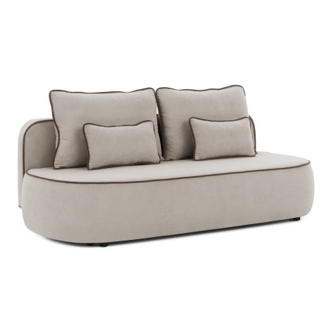 Sofa trzyosobowa Bali z funkcją spania tkanina pluszowa z poduszkami