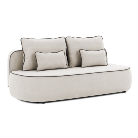 Rozkładana Sofa z funkcją spania Bali szara pluszowa kanapa do salonu
