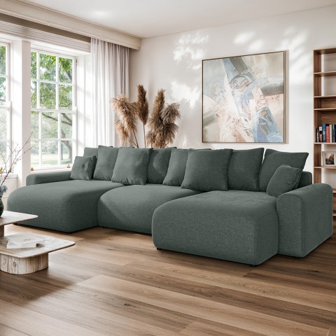 Sofa narożna Cleo Small z funkcją spania narożnik rozkładany z poduszkami