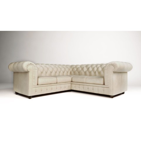 Narożnik pięcioosobowy pikowany Chesterfield SOLARIS 2+E+2