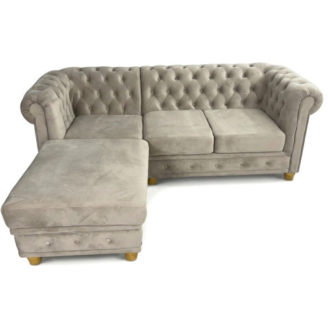 Narożnik czteroosobowy pikowany Chesterfield FELIX 2+OT