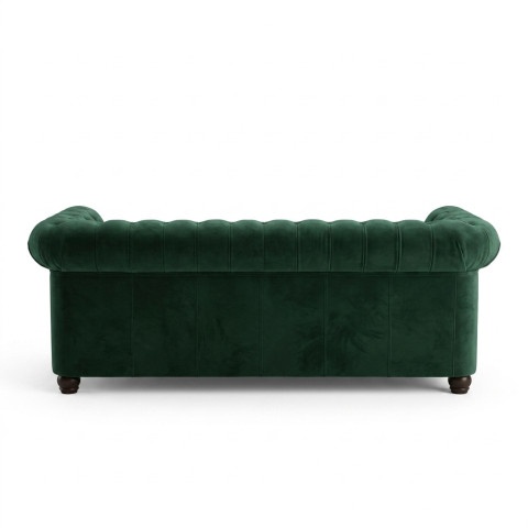 Narożnik pięcioosobowy z funkcją spania pikowany zielony Chesterfield FELIX 3+OT
