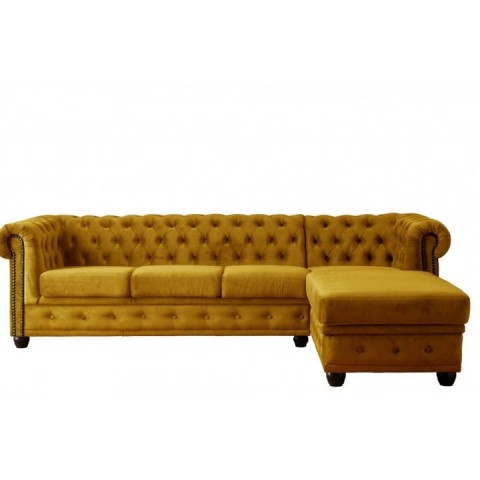 Narożnik pięcioosobowy pikowany Chesterfield FELIX 3+OT