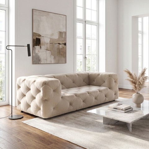 Sofa dwuosobowa pikowana premium Chesterfield BENTLEY