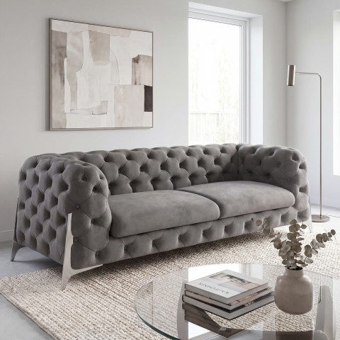 Sofa trzyosobowa pikowana glamour Chesterfield KALIFORNIA 3