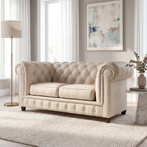 Sofa dwuosobowa pikowana Chesterfield SOLARIS 2