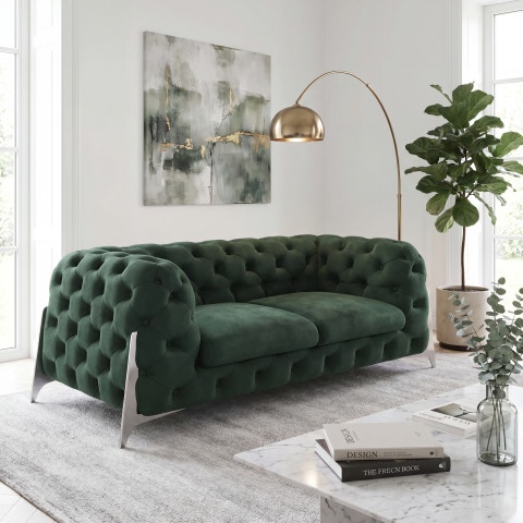 Sofa dwuosobowa pikowana glamour Chesterfield KALIFORNIA 2