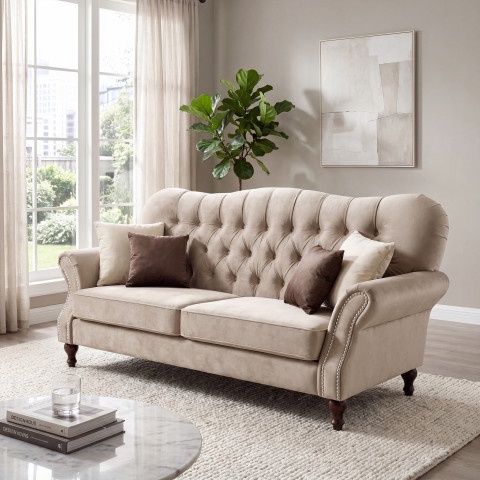 Sofa dwuosobowa pikowana glamour Chesterfield BOGOTA