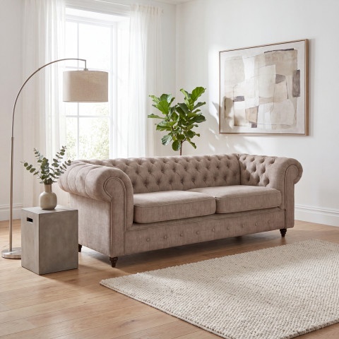 Sofa trzyosobowa pikowana Chesterfield VALENCIA