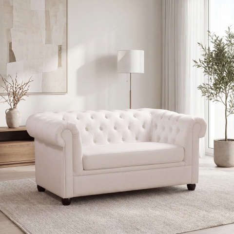 Sofa dwuosobowa z funkcją spania pikowana Chesterfield SYDNEY