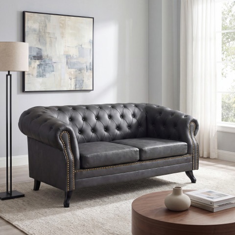 Sofa dwuosobowa pikowana Chesterfield GOWEL