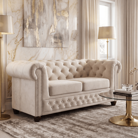 Sofa dwuosobowa pikowana Chesterfield FELIX 2