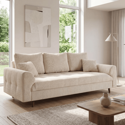 Sofa trzyosobowa Laril nowoczesna na wysokich nóżkach