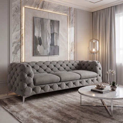 Sofa trzyosobowa pikowana glamour Chesterfield TEO 3