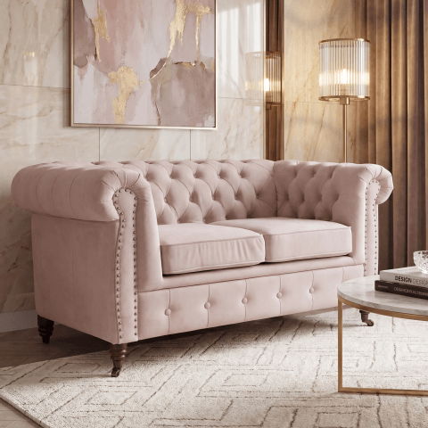 Sofa dwuosobowa pikowana Chesterfield VINCENT