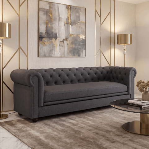 Sofa trzyosobowa pikowana Chesterfield SYDNEY