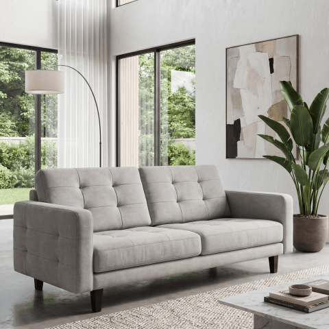 Sofa dwuosobowa klasyczna pikowana, na wysokich nóżkach Marino