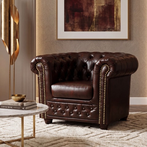 Fotel pikowany FELIX chesterfield