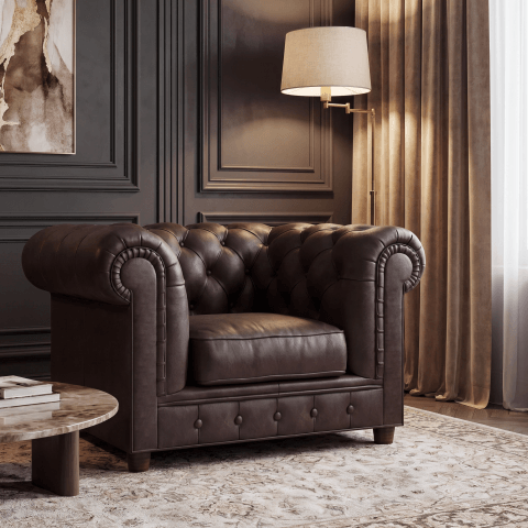 Chesterfield fotel pikowany SOLARIS