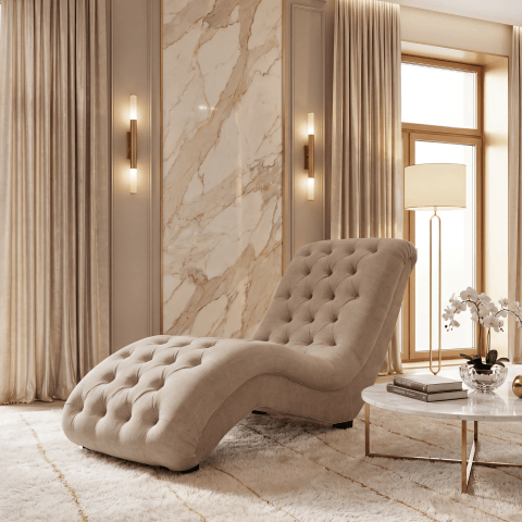 Szezlong pikowany glamour TOKIO