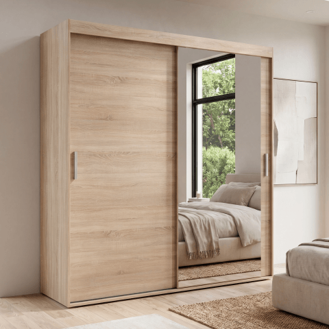 Szafa przesuwna dwudrzwiowa lustrem HAMAL - 135x220x54