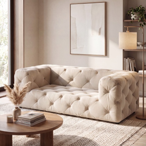 Sofa dwuosobowa pikowana premium Chesterfield BENTLEY