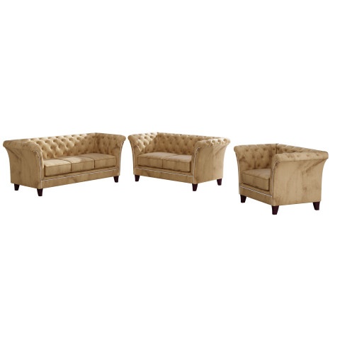 Zestaw mebli pikowanych glamour 3+2+1 HASSO