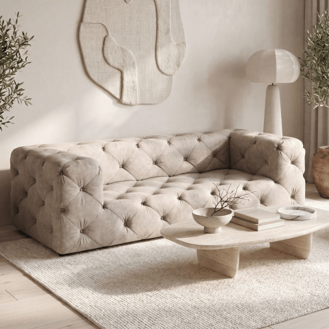 Sofa trzyosobowa pikowana premium Chesterfield BENTLEY