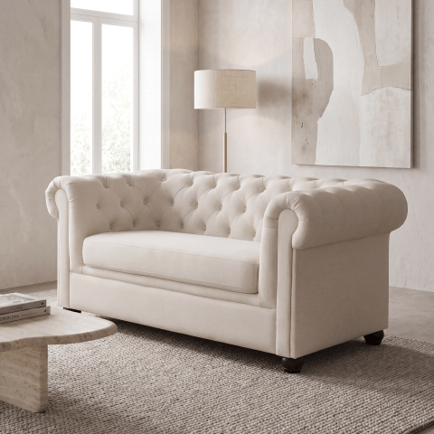 Sofa dwuosobowa pikowana Chesterfield SYDNEY