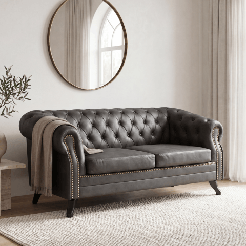 Sofa dwuosobowa pikowana Chesterfield GOWEL