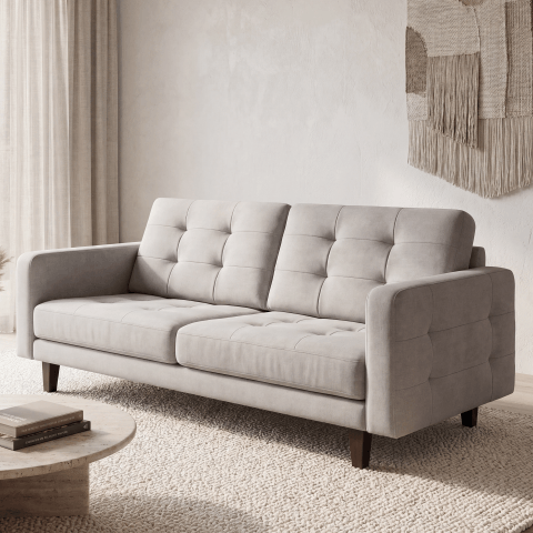 Sofa dwuosobowa klasyczna pikowana, na wysokich nóżkach Marino