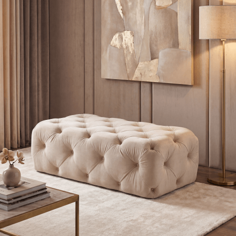 Puf pikowany Chesterfield 130x65 BENTLEY