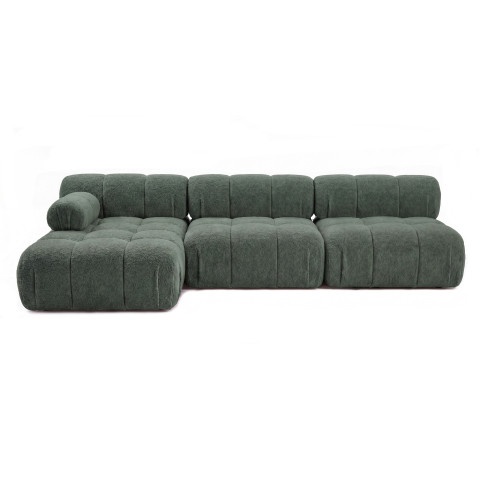 Narożnik modułowy Novanti 3 w ciemnozielonej tkaninie boucle, Abriamo 9