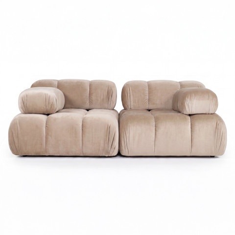 Sofa modułowa Manzoni 1 w truflowej welurowej tkaninie, Magic Velvet 2282