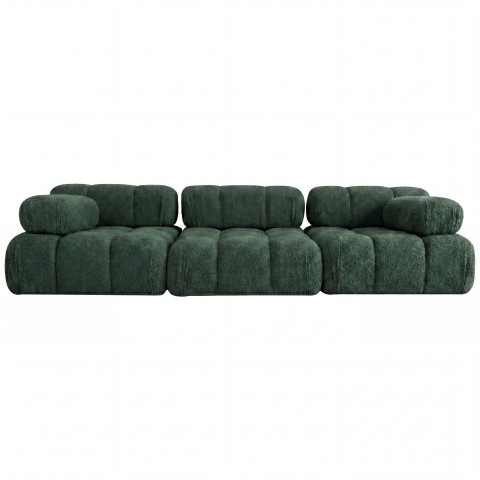Sofa modułowa Manzoni 2 w ciemnozielonej tkaninie boucle, Catch me 12