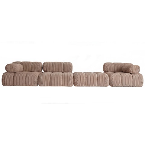 Sofa modułowa Manzoni 3 w sztruksowej, beżowej tkaninie Lincoln 17D