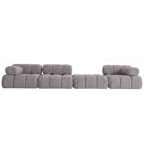 Sofa modułowa Manzoni 3 w sztruksowej popielatej tkaninie, Lincoln 86D