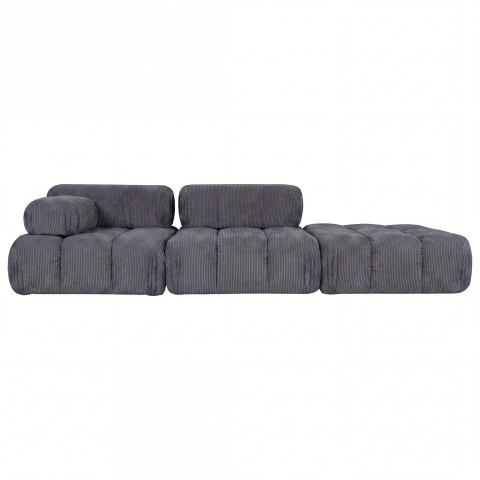 Sofa modułowa Manzoni 4 w sztruksowej antracytowej tkaninie, Lincoln 90D