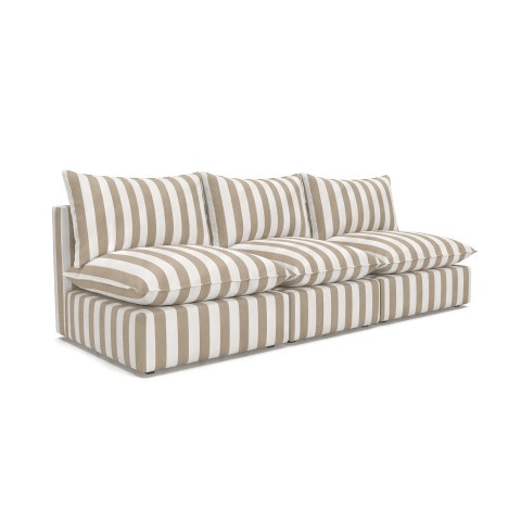 Beżowa sofa modułowa ogrodowa Marvella 1 wodoodporna tkanina outdoor